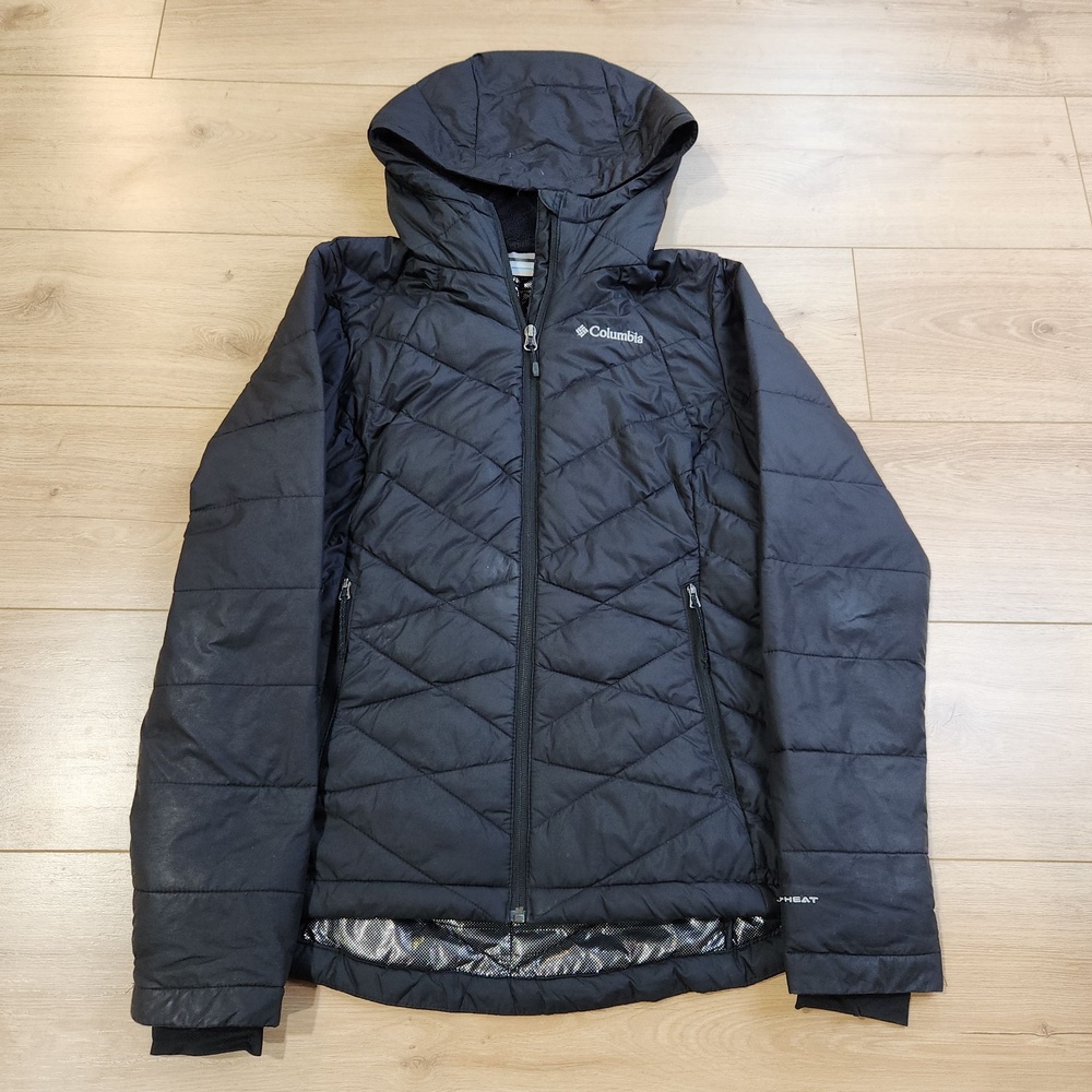 Columbia Heavenly Jacket Womens Medium Black Omni-Heat Hooded Puffer Full Zip